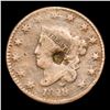 Image 2 : 1828 Large Narrow Date Coronet Head Large Cent 1c Grades vf details
