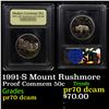 Image 1 : Proof 1991-S Mount Rushmore Modern Commem Half Dollar 50c Graded GEM++ Proof Deep Cameo By USCG