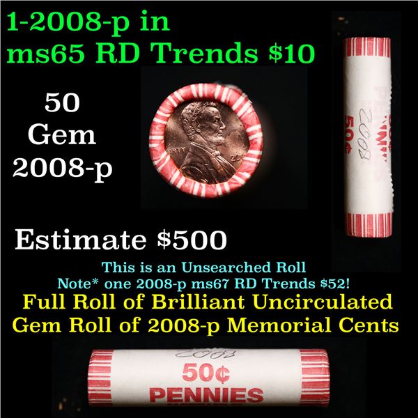 Shotgun Lincoln 1c roll, 2008-p 50 pcs String & Son Wrapper.