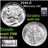 Image 1 : 1941-d Mercury Dime 10c Graded ms67 fsb BY SEGS