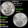 Image 1 : 1902-p Morgan Dollar $1 Grades Select Unc