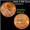 Image 1 : 1960-d SM Date Lincoln Cent 1c Grades Choice Unc RD