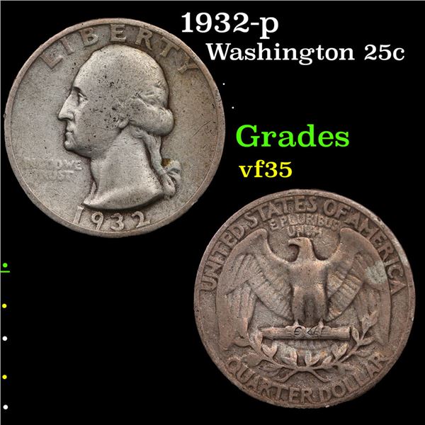 1932-p Washington Quarter 25c Grades vf++