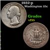 Image 1 : 1932-p Washington Quarter 25c Grades vf++