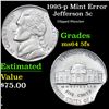 Image 1 : 1995-p Jefferson Nickel Mint Error 5c Grades Choice Unc 5fs