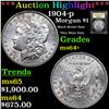 Image 1 : ***Auction Highlight*** 1904-p Morgan Dollar $1 Grades Choice+ Unc By USCG (fc)