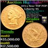 Image 1 : ***Auction Highlight*** 1871-s Gold Liberty Half Eagle Near TOP POP! $5 Graded Select Unc BY USCG (f