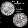 Image 1 : 1947-p Roosevelt Dime 10c Grades GEM+ Unc