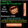 Image 1 : Shotgun Lincoln 1c roll, 1960-p Large Date 50 pcs Brandt Wrapper.