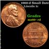 Image 1 : 1960-d Small Date Lincoln Cent 1c Grades GEM++ RD