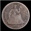 Image 2 : 1861-p Seated Liberty Half Dime 1/2 10c Grades f details