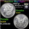 Image 1 : ***Auction Highlight*** 1892-p Morgan Dollar $1 Graded Choice Unc By USCG (fc)