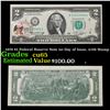 Image 1 : 1976 $2 Federal Reserve Note 1st Day of Issue, with Stamp Grades Gem CU