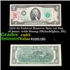 Image 1 : 1976 $2 Federal Reserve Note 1st Day of Issue, with Stamp (Philadelphia, PA) Grades Gem CU