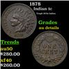 Image 1 : 1878 Indian Cent 1c Grades AU Details