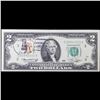 Image 2 : 1976 $2 Federal Reserve Note 1st Day of Issue, with Stamp Grades Choice AU/BU Slider