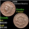 Image 1 : 1838 Coronet Head Large Cent 1c Grades f details