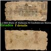 Image 1 : Jan 1 1863 State of Alabama $1 Confederate States Note Grades f details