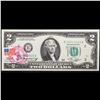 Image 2 : 1976 $2 Federal Reserve Note 1st Day of Issue, with Stamp Grades Gem CU