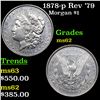 Image 1 : 1878-p Rev '79 Morgan Dollar $1 Grades Select Unc