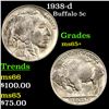 Image 1 : 1938-d Buffalo Nickel 5c Grades GEM+ Unc