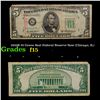 Image 1 : 1950B $5 Green Seal Federal Reserve Note (Chicago, IL) Grades f+