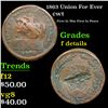 Image 1 : 1863 Union For Ever Civil War Token 1c Grades f details