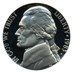 1983S Jefferson Nickel PROOF PCGS Top Graded DCAM (COI-4487)