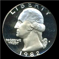 1982S Washington 25c Proof Quarter Coin Graded PCGS PR69 DCAM (COI-5390)