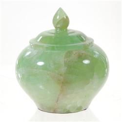 Green Jade Vase With Lid (DEC-021)
