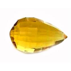 11.5ct Lovely Briolette Yellow Citrine FLAWLESS Appraisal Estimate $230 (GEM-15938A)