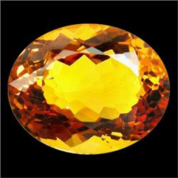 19.45ct Lustrous Oval Madeira Citrine FLAWLESS Appraisal Estimate $583 (GEM-16798)