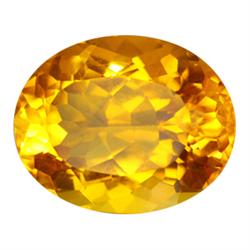 19.16ct Excellent Oval Cut Golden Yellow Citrine Brazil (GEM-18479)