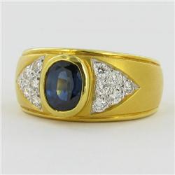 2.3ct Mens Top Blue Sapphire Diamond 20k Ring (JEW-1135)
