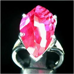56.65ct Premium Gold Vermeil Ring Size 8 Fancy Top Pink Topaz  (JEW-1444)