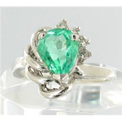 2.6+ct Clear Colombian Sapphire & Diamond 14k White Gold Ladies Ring $11000+ (JEW-1492)