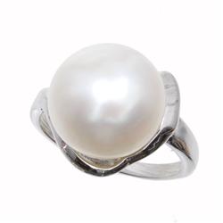 White Saltwater Pearl & Sterling Ring (JEW-154) (JEW-154)