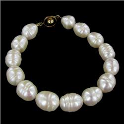 Saltwater Baroque White Pearl Bracelet (JEW-250A) (JEW-250A)