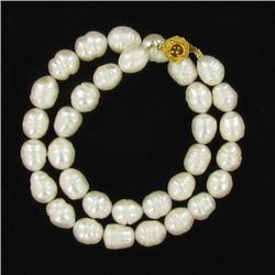 Saltwater Baroque White Pearl Necklace (JEW-250Q) (JEW-250Q)
