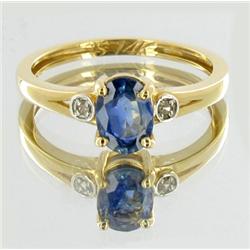 1.8+ct Top VVS Ceylon Sapphire & Diamond Ladies Ladies Ring 18k (JEW-3801)