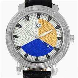 New Techno Com Diamond Bezel Mens Watch Retail $2,495 (WAT-120) (WAT-120)