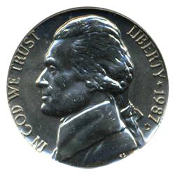 1987S Jefferson Nickel PROOF Graded PR70 DCAM (COI-4423)