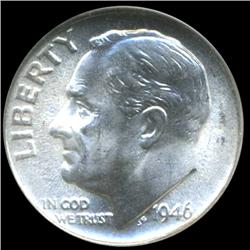 1946S Roosevelt Dime Graded NGC MS66 FB (COI-4788)