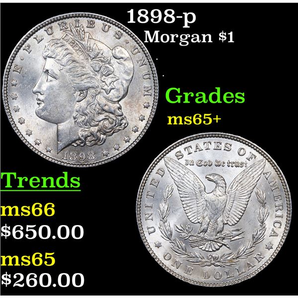 1898-p Morgan Dollar $1 Grades GEM+ Unc