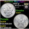 Image 1 : ***Auction Highlight*** 1901-p Morgan Dollar $1 Graded Select+ Unc By USCG (fc)