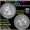Image 1 : ***Auction Highlight*** 1857-p Seated Liberty Quarter 25c Graded ms64 PL BY SEGS (fc)