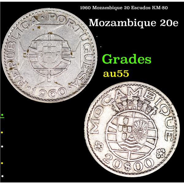 1960 Mozambique 20 Escudos KM-80 Grades Choice AU