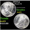 Image 1 : 1922-p Peace Dollar $1 Grades GEM Unc