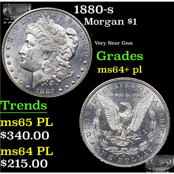 1880-s Morgan Dollar $1 Grades Choice Unc+ PL