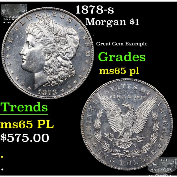 1878-s Morgan Dollar $1 Grades GEM Unc PL
